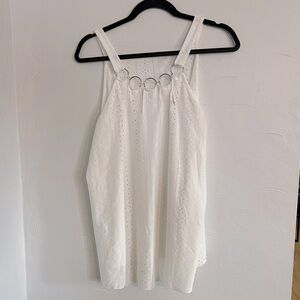 White Eyelet Tank Top